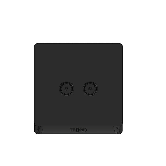 Double Gang TV Socket – Black Finish