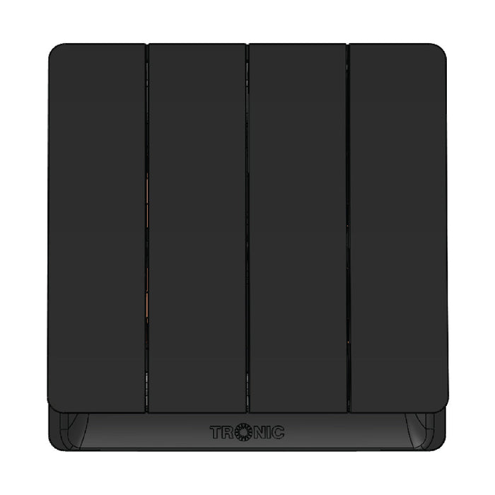 4 Gang 1 Way Switch – Black