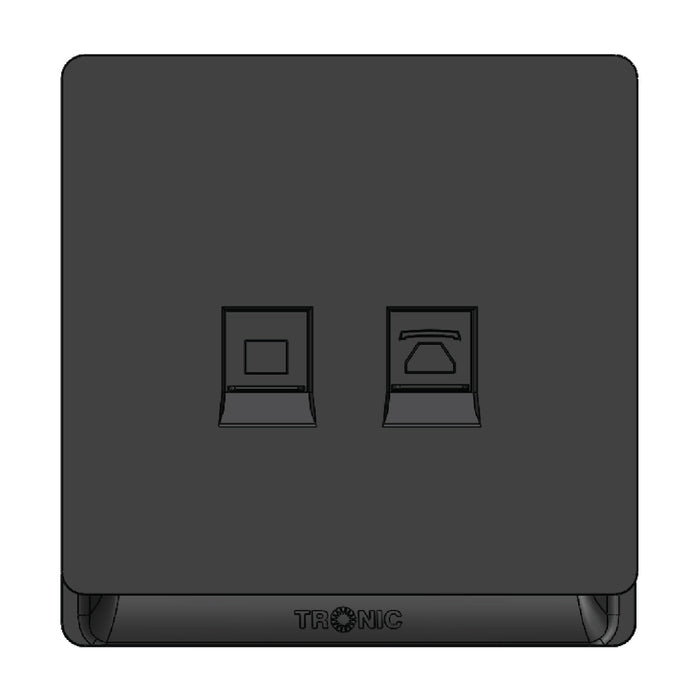 PC and Telephone Socket – Black