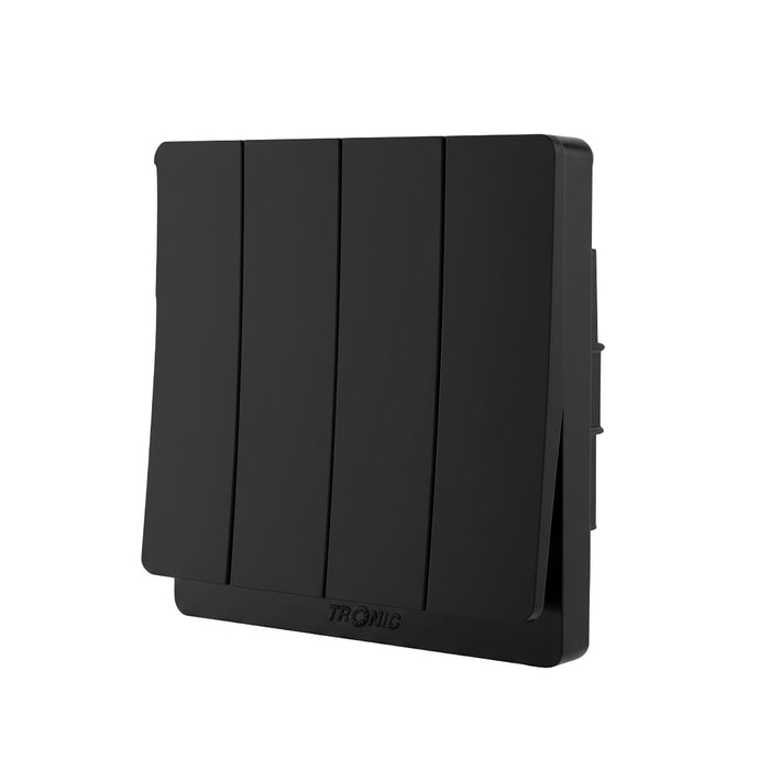 4 Gang 1 Way Switch – Black