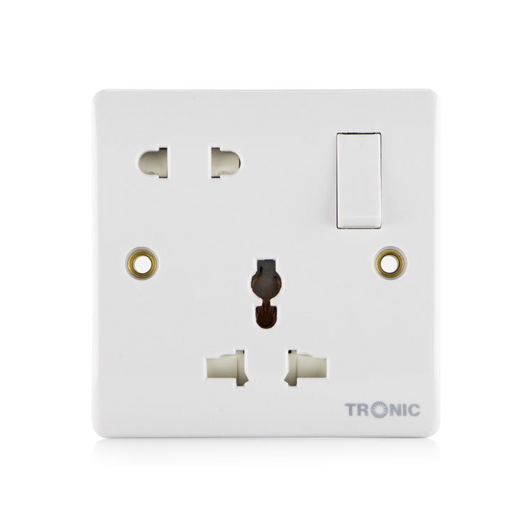 Single Universal Switch Socket 16Amps With 2 Pin – Tronic Tanzania