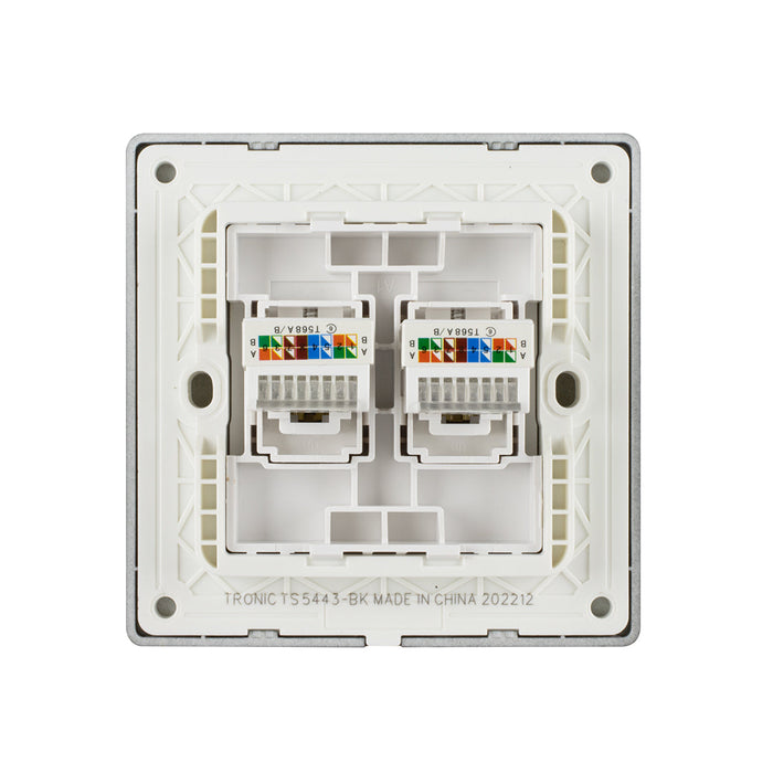 Black - 2 Gang Data Socket