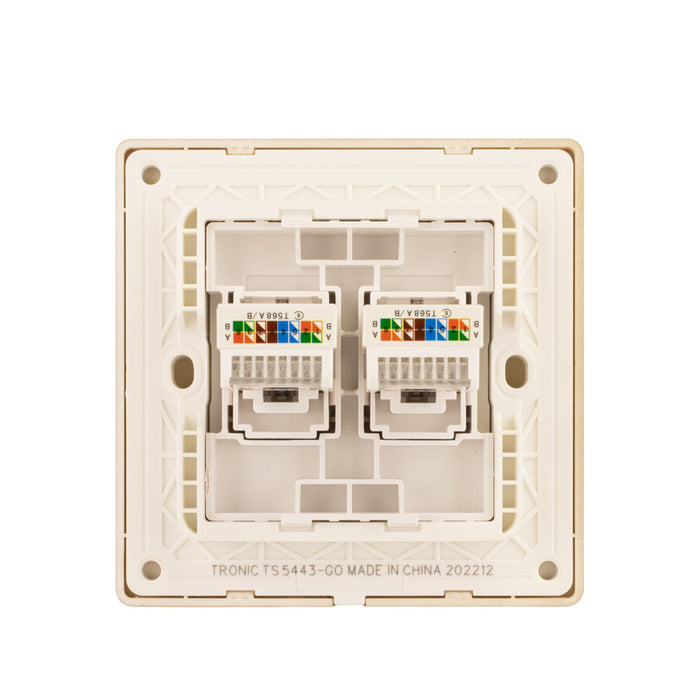 Gold - 2 Gang Data Socket