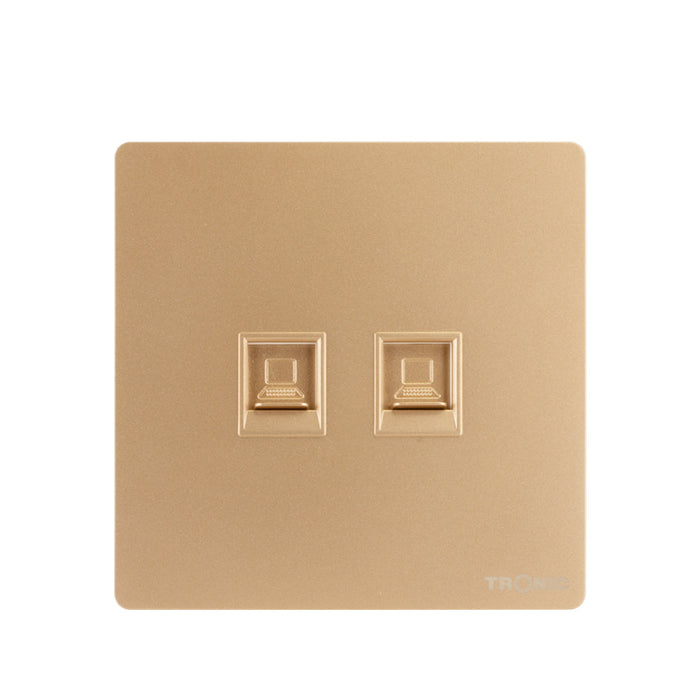 Gold - 2 Gang Data Socket