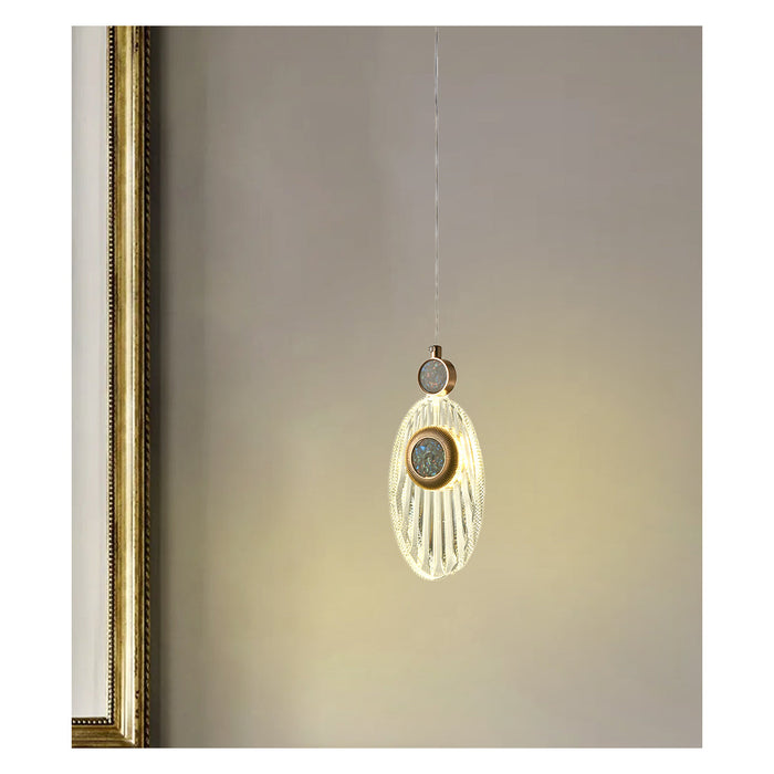 Artistic Single Pendant Light with Crystal Detailing