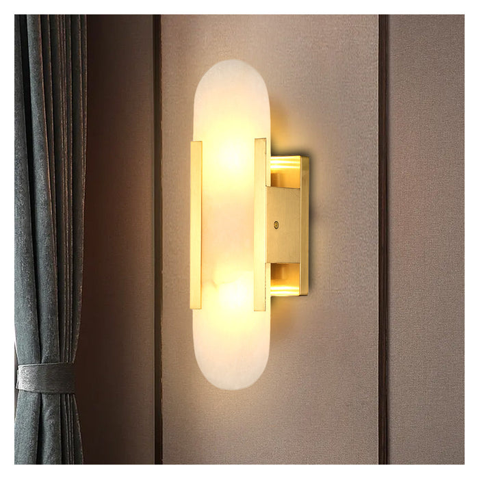 Luxury Marble Wall Lamp with Gold Frame