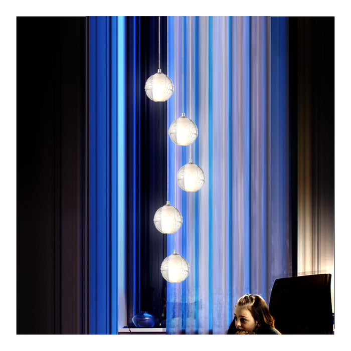 Modern Crystal Globe Pendant Chandelier with Chrome Finish