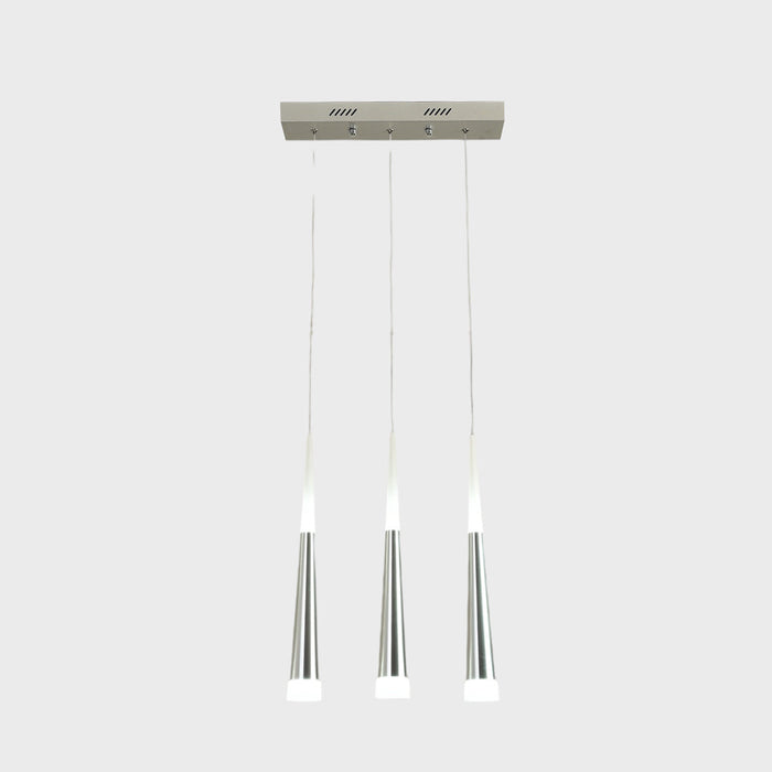 Triple LED Pendant Light in Silver & White