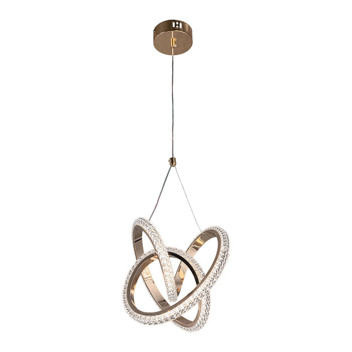 Golden LED Pendant Light – 40W, Tri-Color, Modern Ring Design