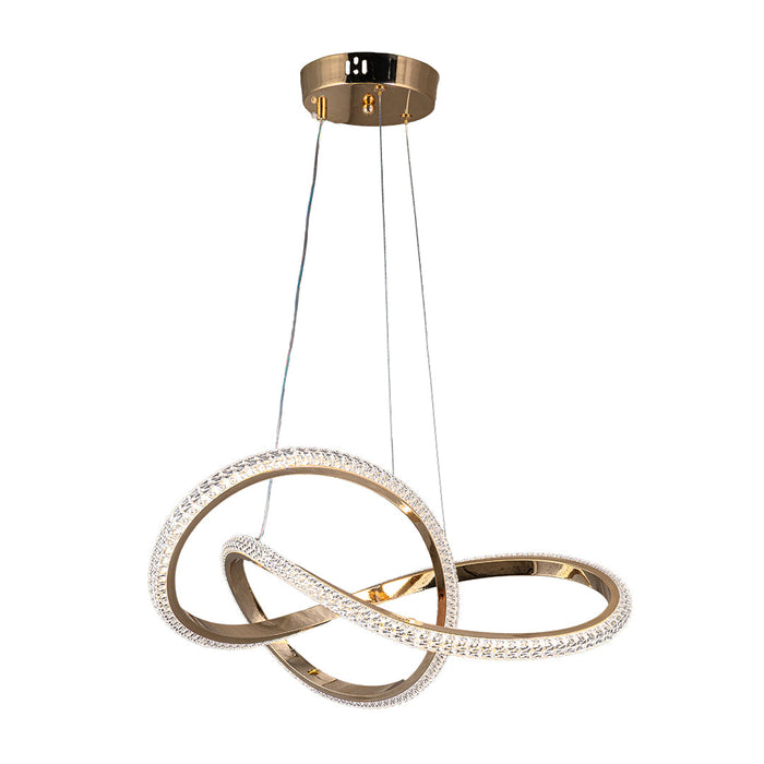 Golden Crystal Twist Pendant Light – 50W LED