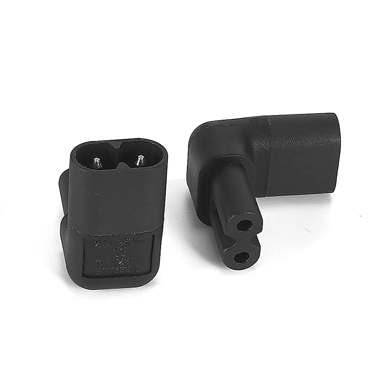 Adaptateur Coudé IEC C8 Vers IEC C7 - Courant Max 2,5A, 250V - Pour Câbles D'alimentation
