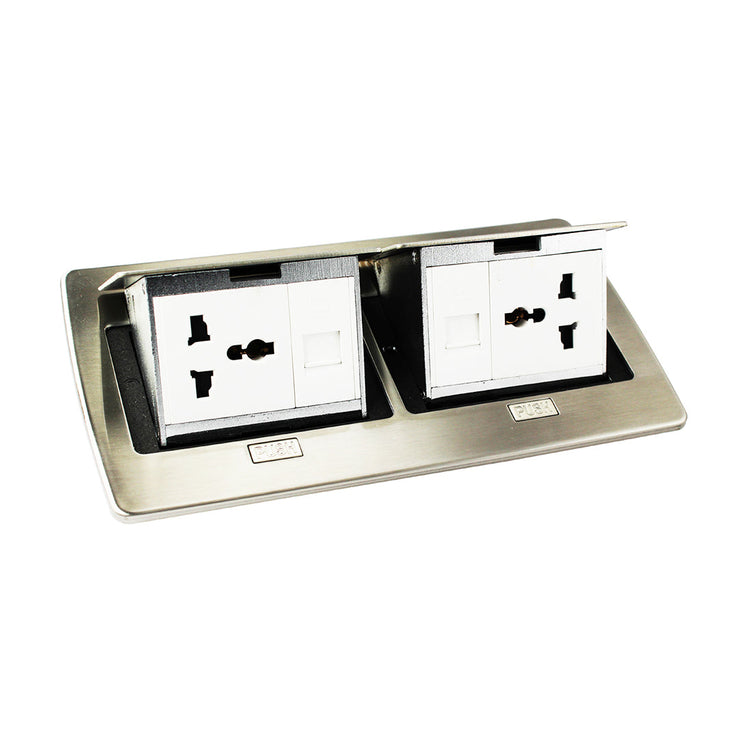 Floor Socket 2G Universal + RJ45 Data - Tronic Tanzania