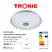 Patterned White Glass LED Changeable (3 Shades) Ceiling Light - Tronic Tanzania
