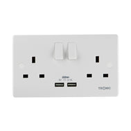 Twin Switch Socket with 2 USB