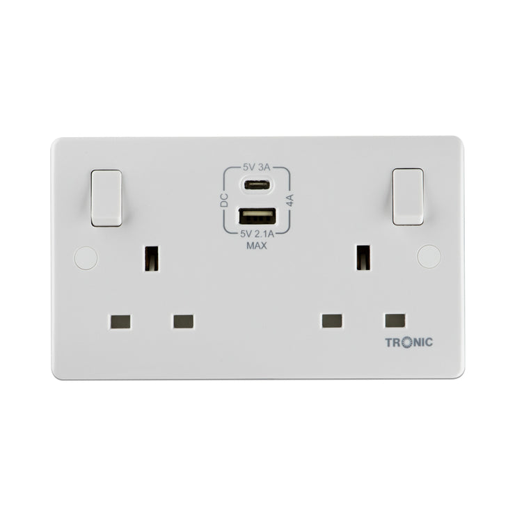 Twin Switch Socket with USB + Type C