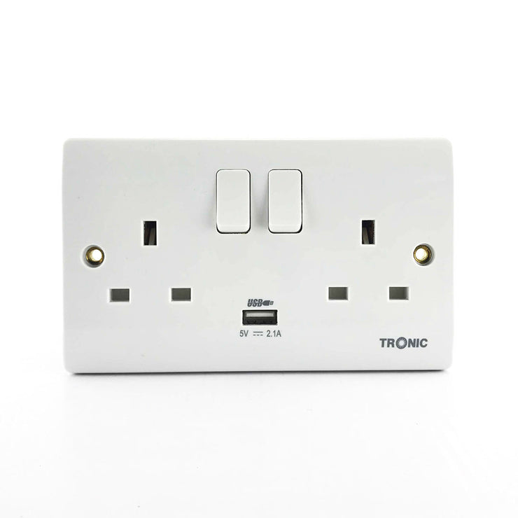 Twin Socket with USB - Tronic Tanzania
