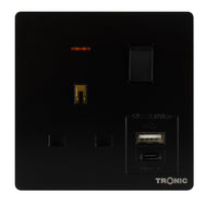 Single Switch Socket with USB + Type C