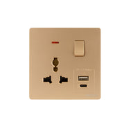 Universal Single Switch Socket with USB + Type C